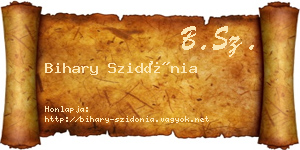 Bihary Szidónia névjegykártya
